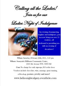 Ladies Night of Indulgence Flyer