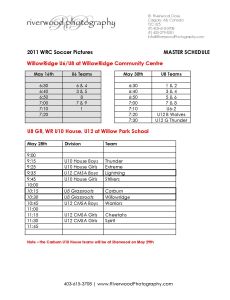 WRC Soccer Picture Day Schedule