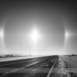 Ice Halo and Sun Dogs over Highway 2 South of Calgary