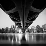 Under the Calgary Peace Bridge at Night