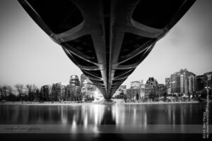 Under the Calgary Peace Bridge at Night