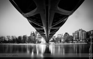 Under the Calgary Peace Bridge at Night