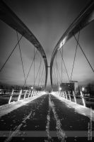 Calgary Skipping Stones Bridge at Night