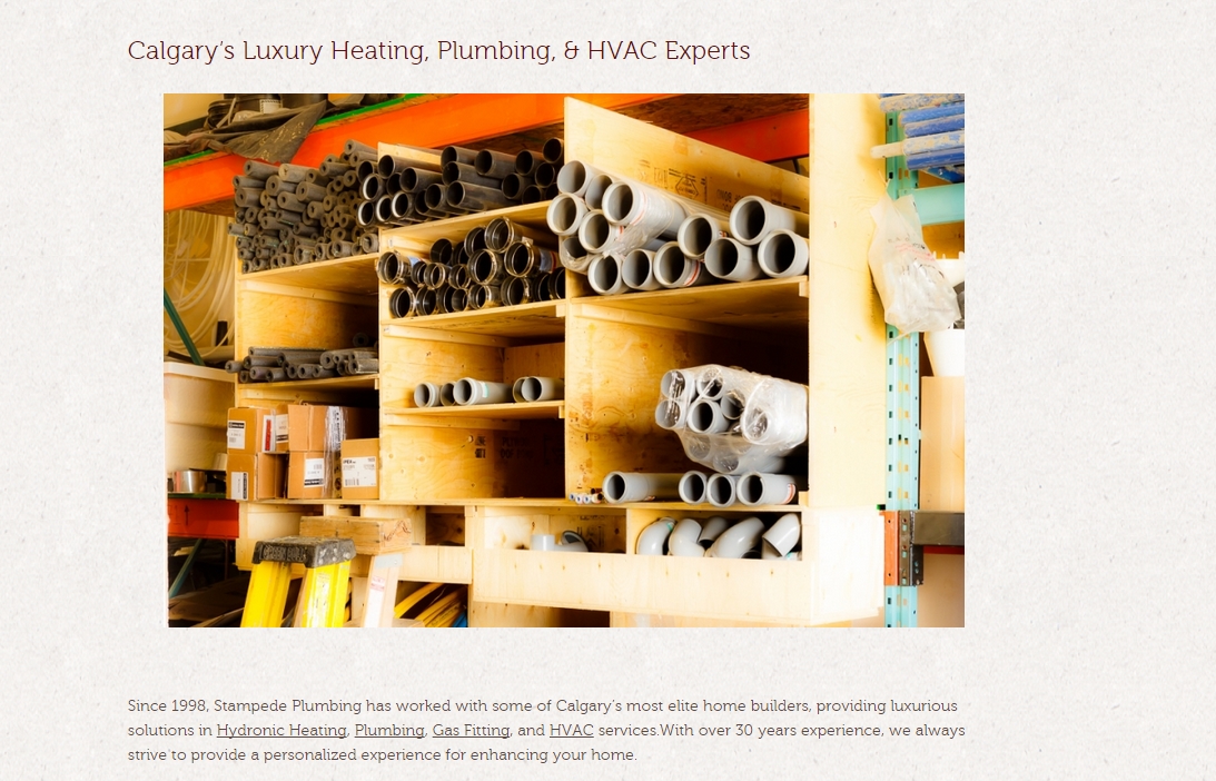 Commercial Photography for Stampede Plumbing and Heating