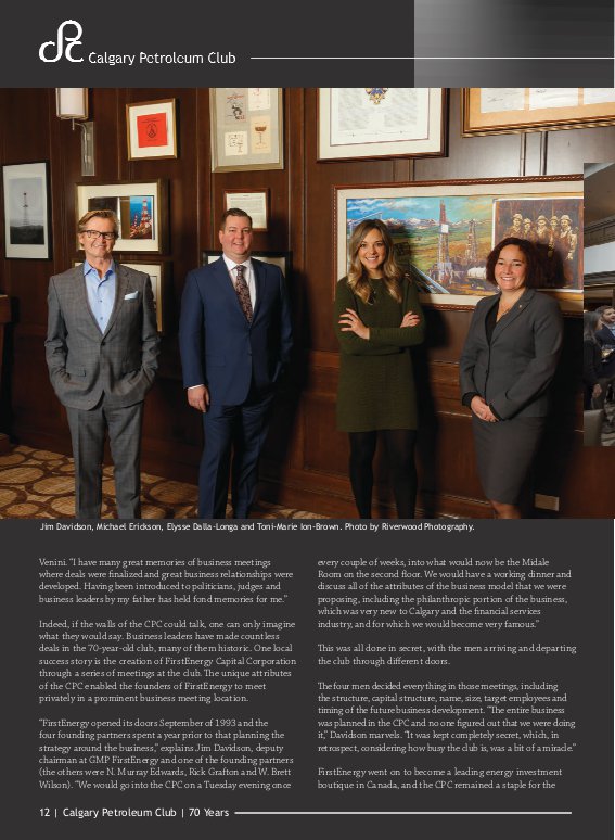 Business in Calgary Magazine - Business Profile for Calgary Petroleum Club
