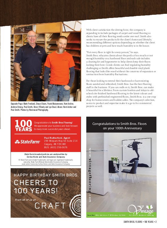 Business in Calgary Magazine - Business Profile for Smith Bros Flooring