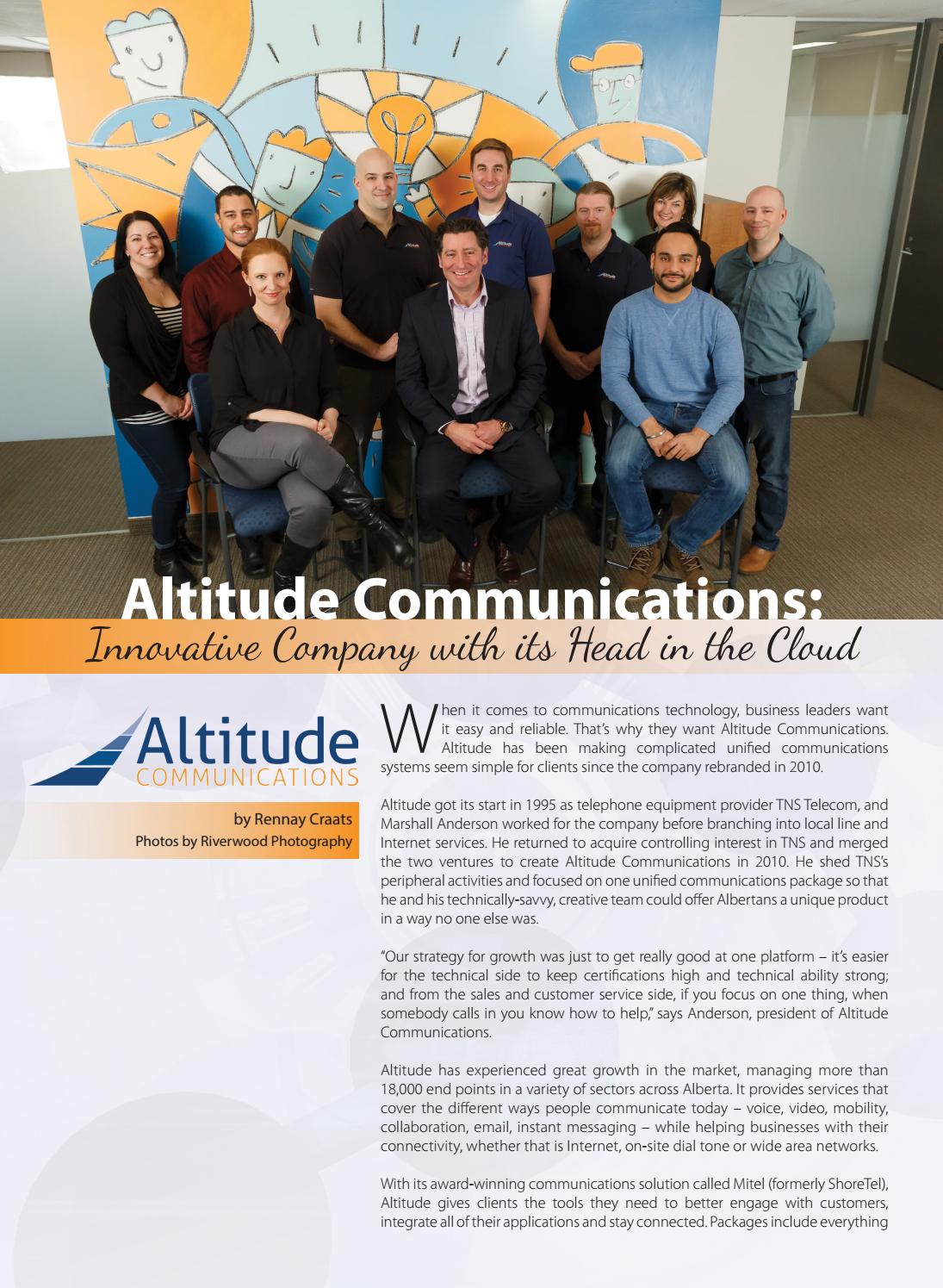 Business in Calgary Magazine - Business Profile for Altitude Communications