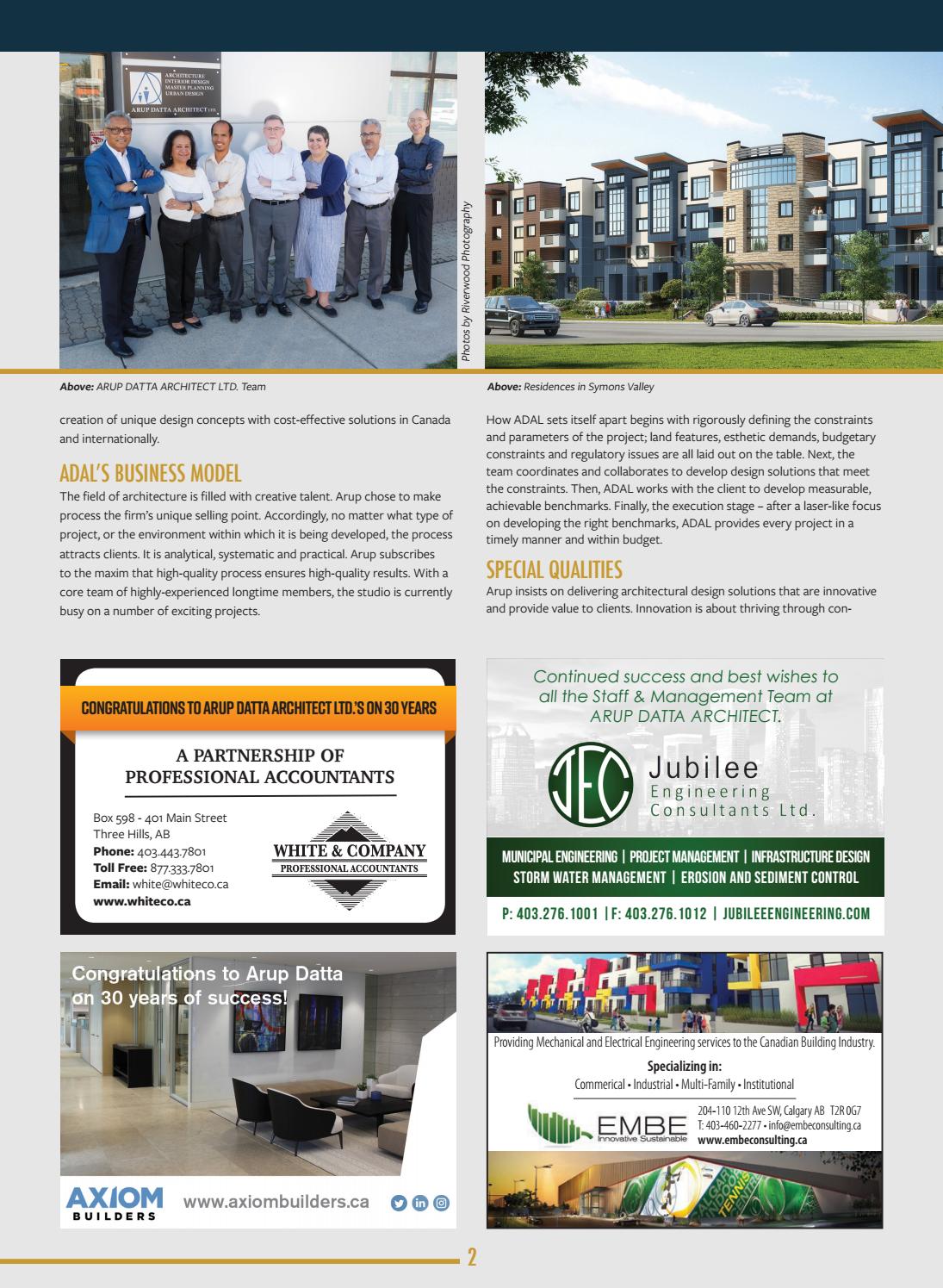 Business in Calgary Magazine - Business Profile for Arup Datta Architecture