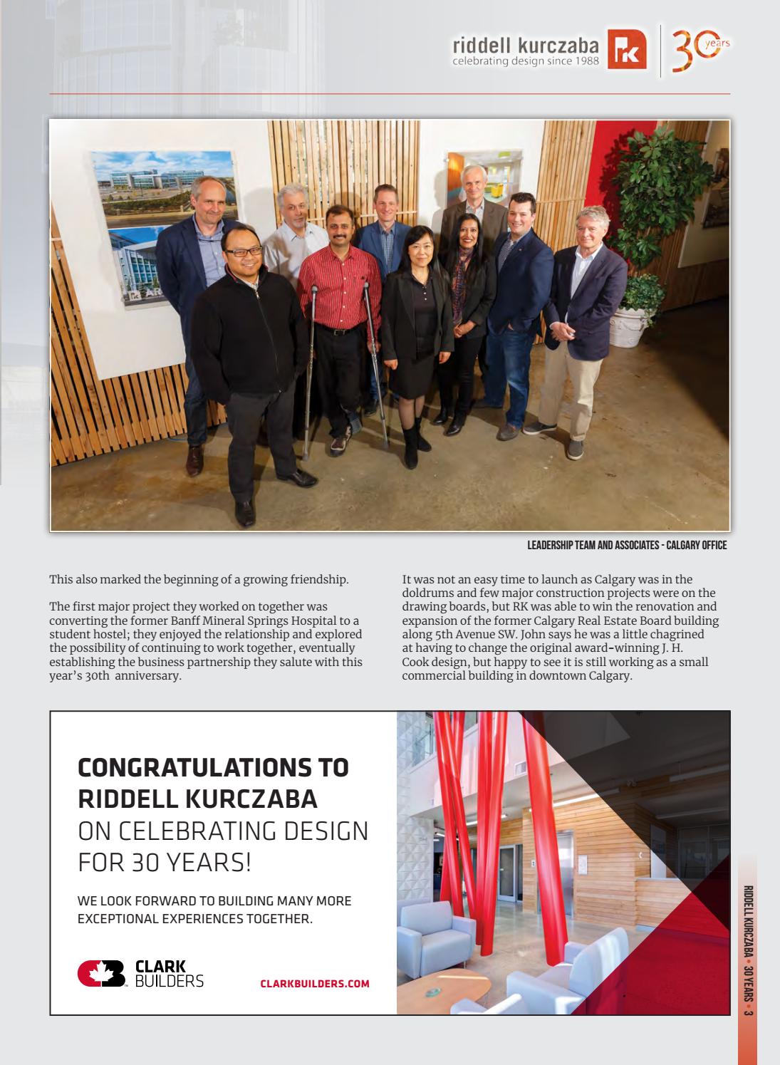 Business in Calgary Magazine - Business Profile for Riddell Kurczaba Architecture