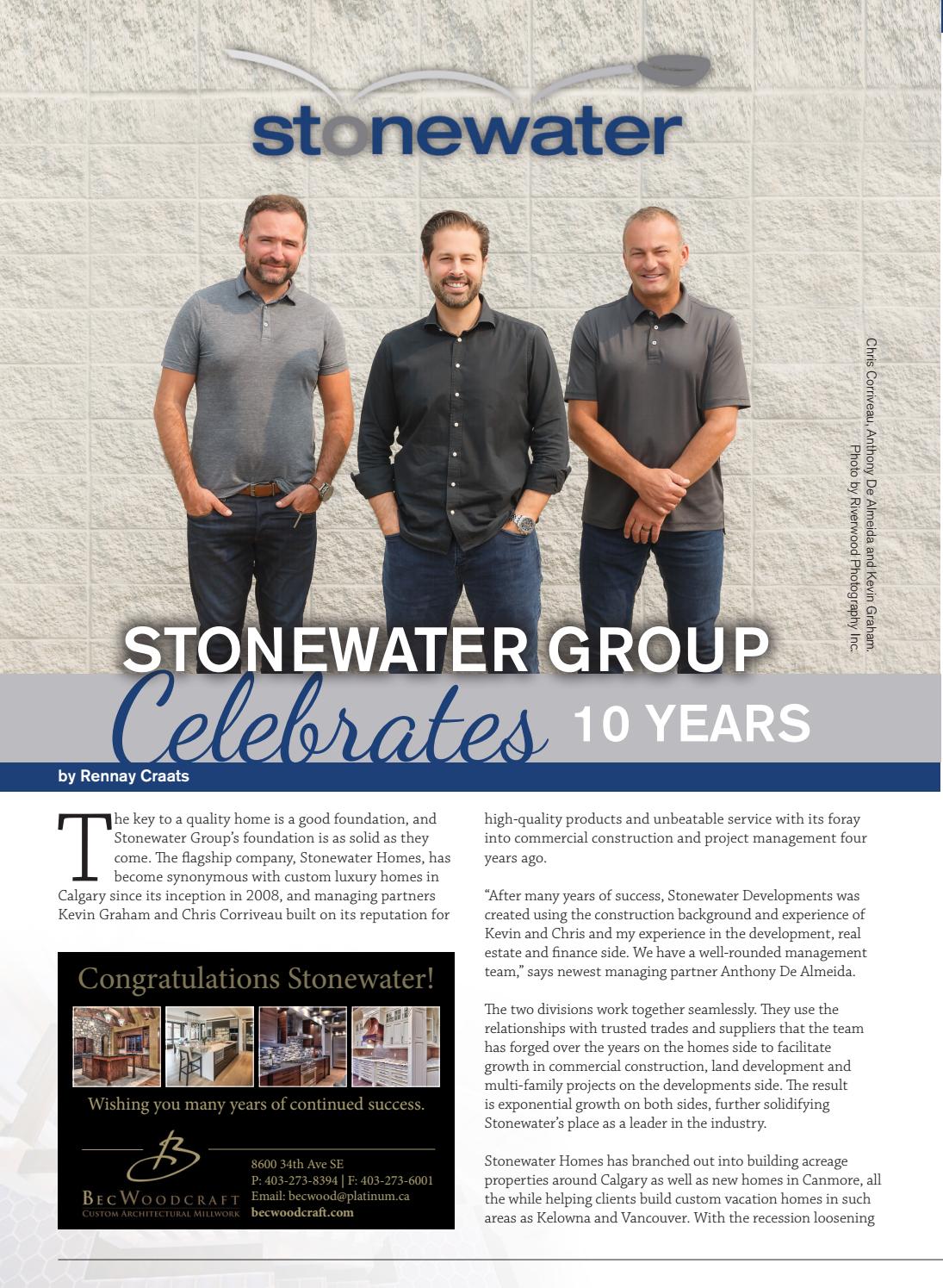 Business in Calgary Magazine - Business Profile for Stonewater Homes