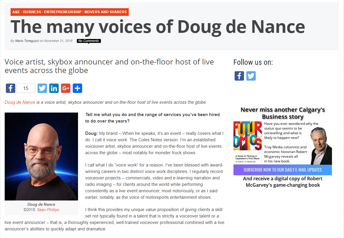 The many voices of Doug de Nance