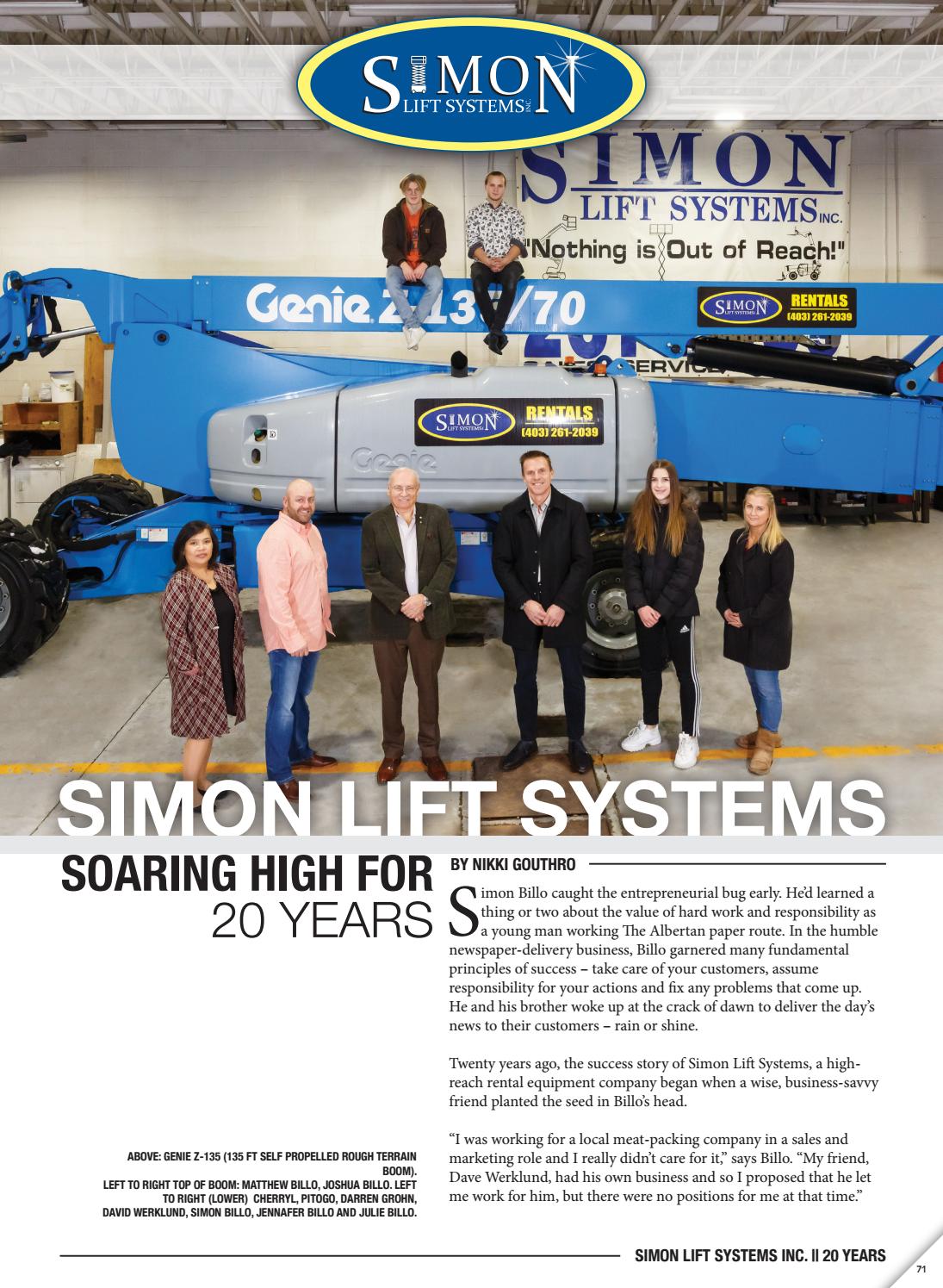 Business in Calgary Magazine - Business Profile for SimonLift