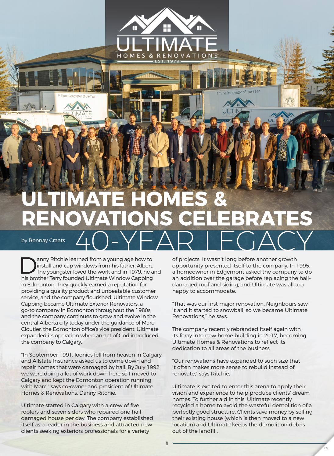 Business in Calgary Magazine - Business Profile for Ultimate Homes & Renovations