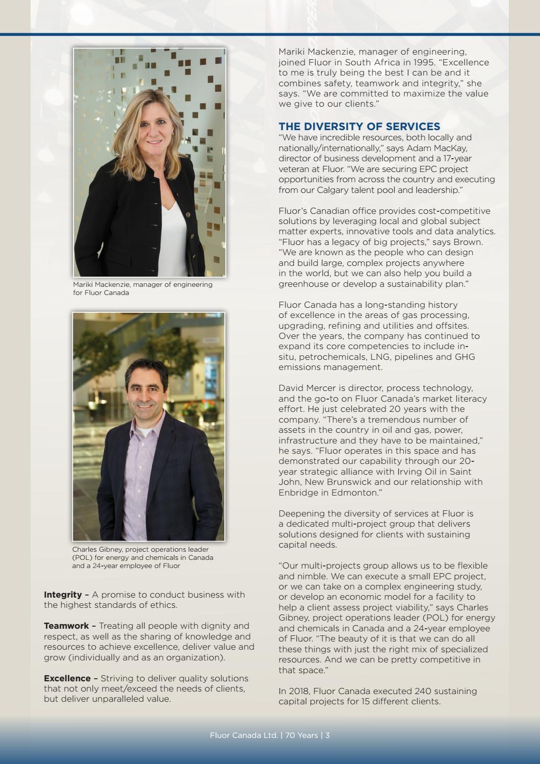 Business in Calgary Magazine - Business Profile for Fluor Canada