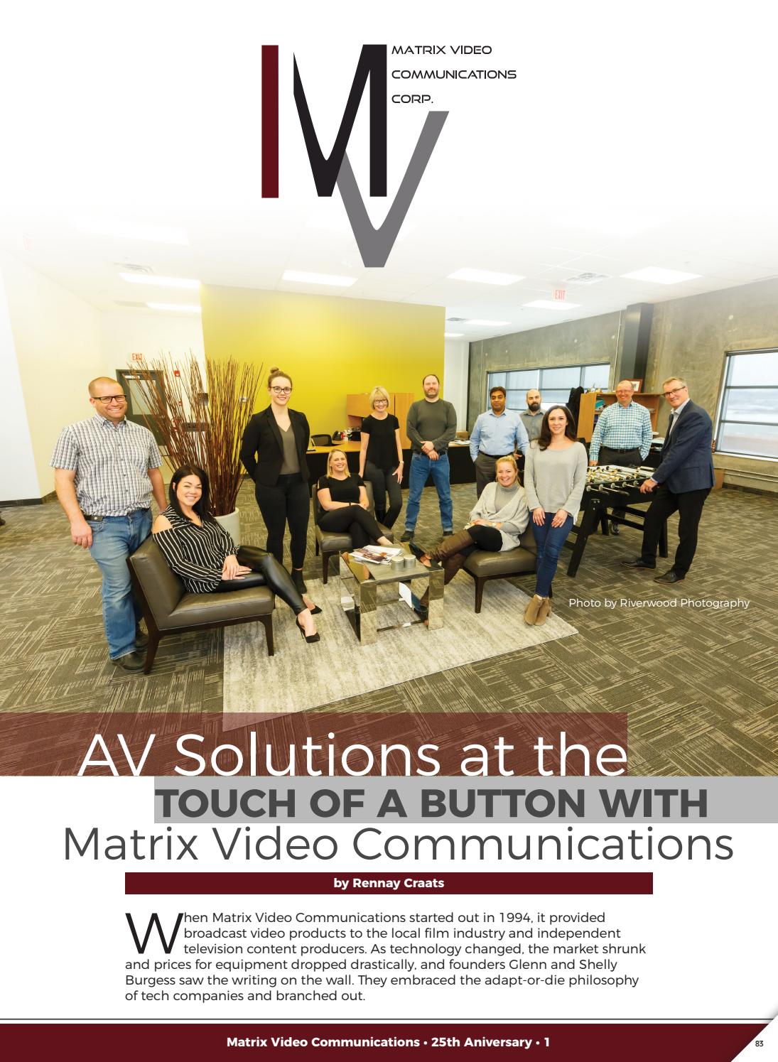 Business in Calgary Magazine - Business Profile for MAtrix Video Communication