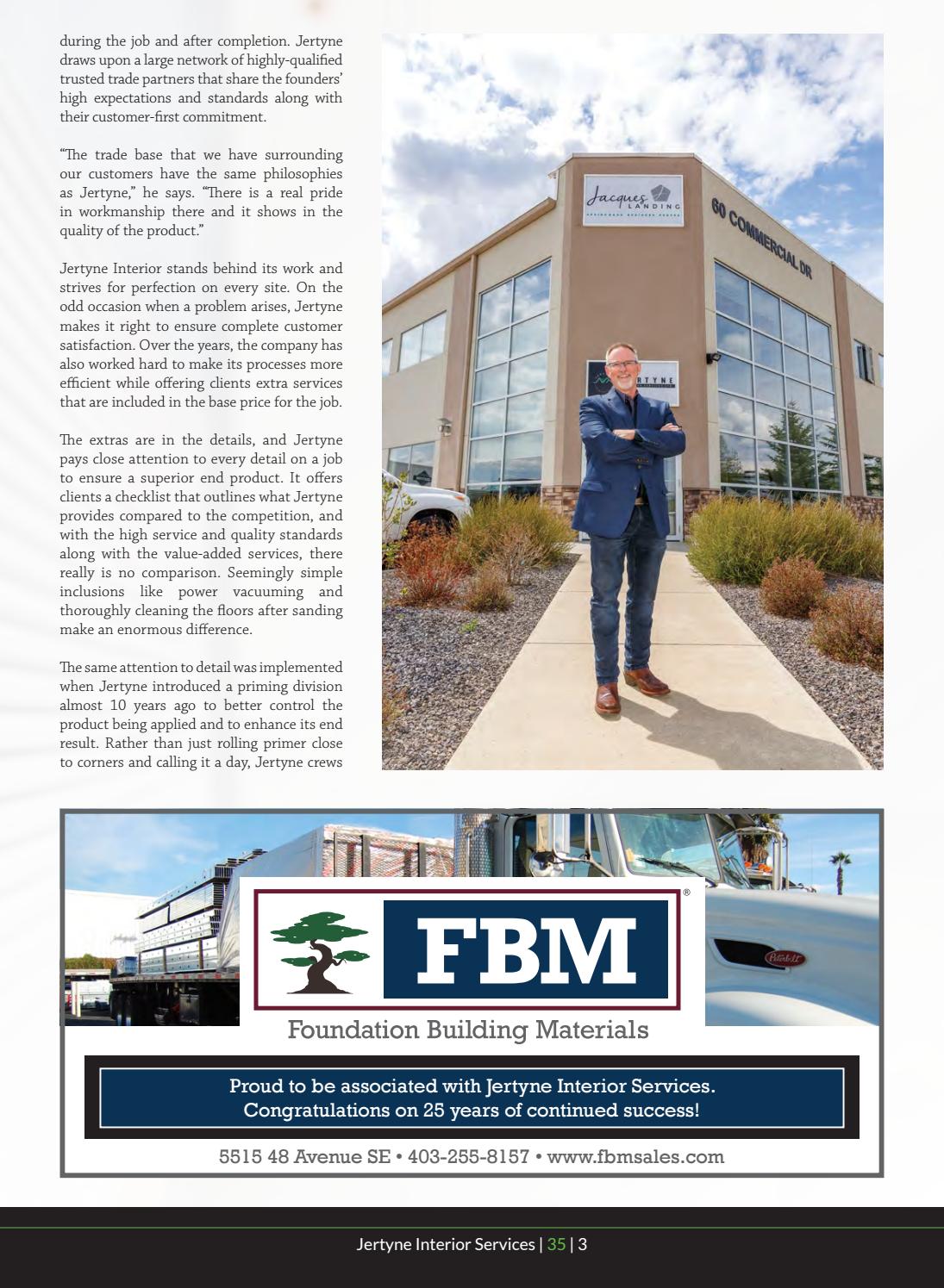Business in Calgary Magazine - Business Profile for Jertyne Interior Services