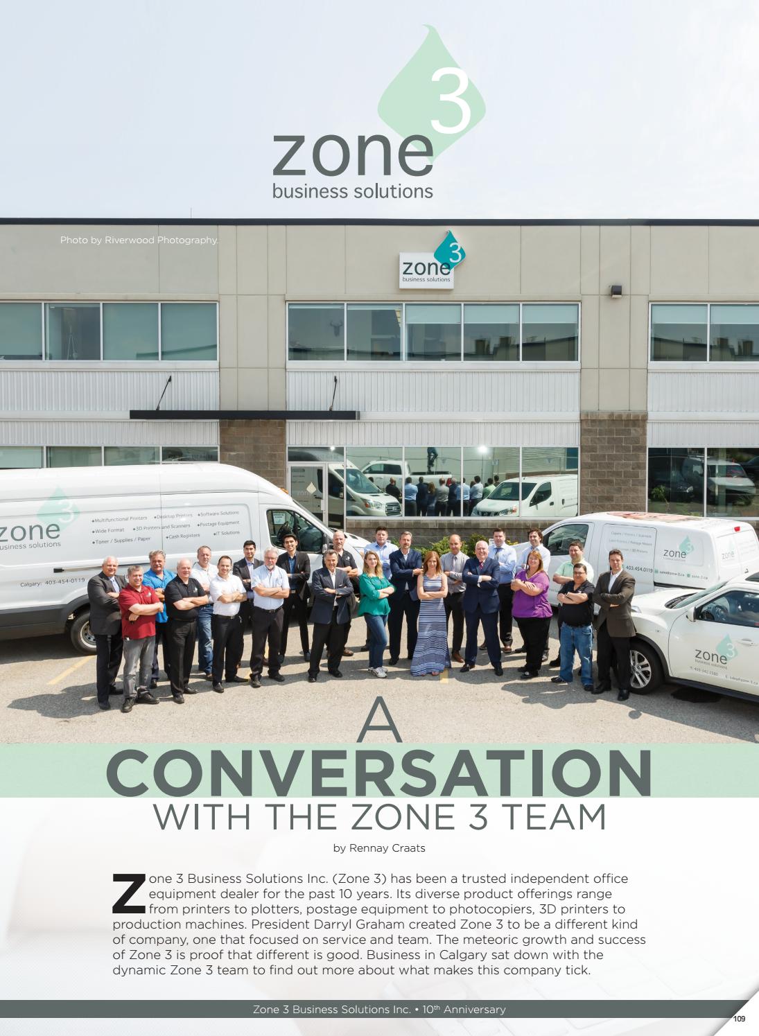 Business in Calgary Magazine - Business Profile for Zone 3 Business Solutions