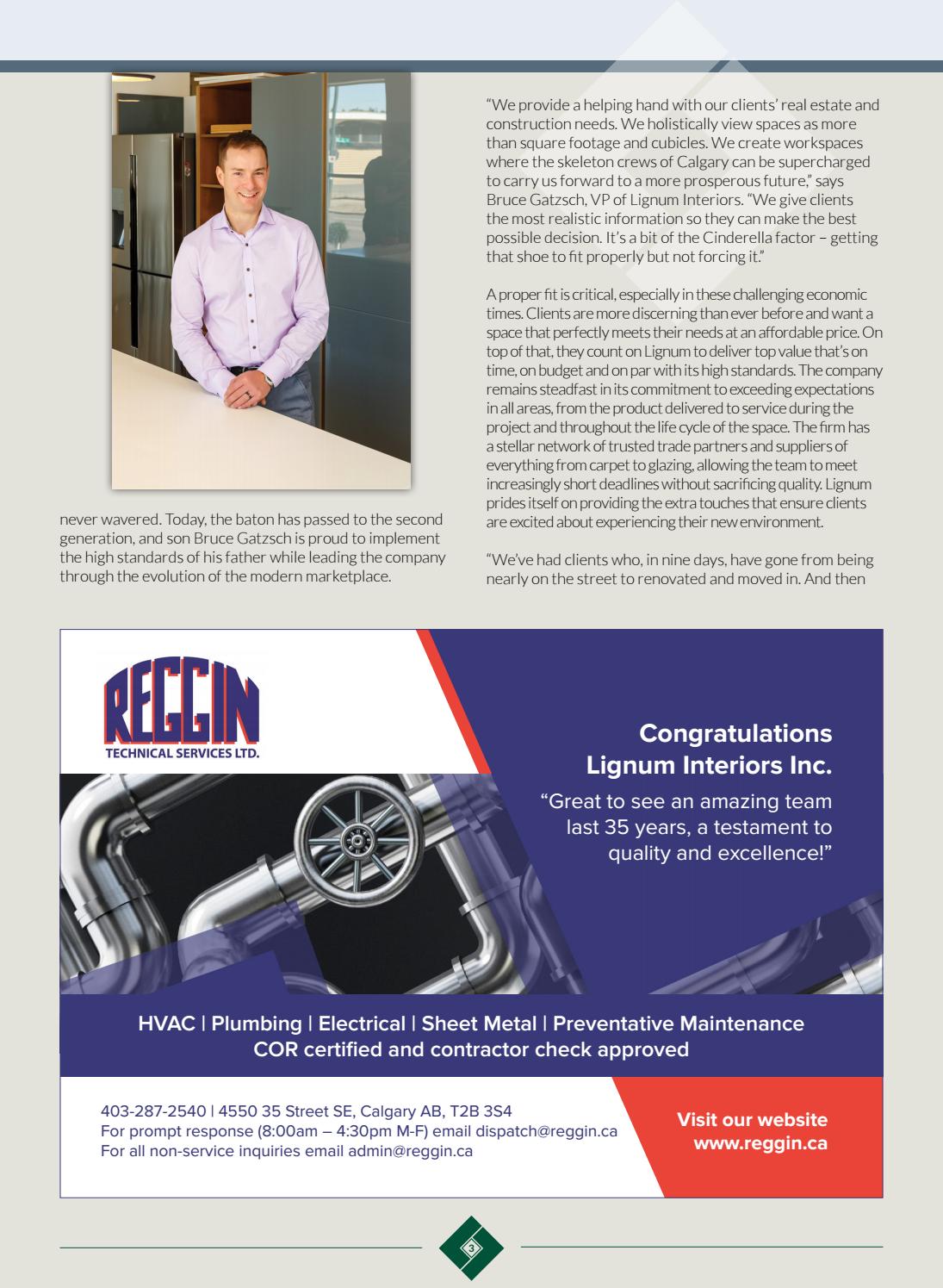 Business in Calgary Magazine - Business Profile for Lignum Interiors